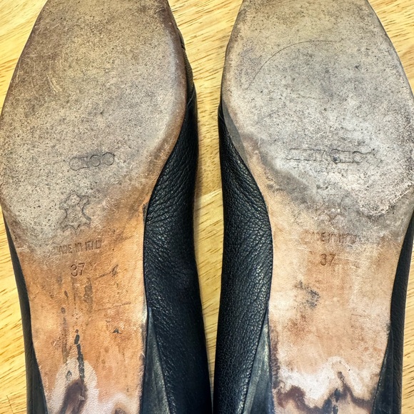 Jimmy Choo Black Leather Flats - Picture 4 of 5